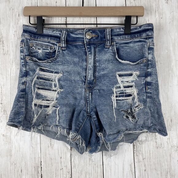 American Eagle Outfitters Pants - American eagle Shorts 6 Blue Denim distress hi-rise shortie Festival Summer